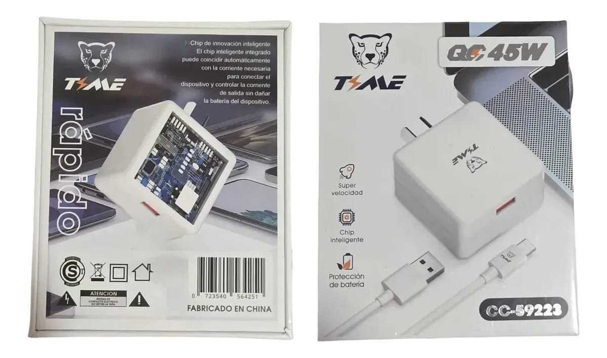 Cargador USB Carga Rápida 45W 50-60Hz