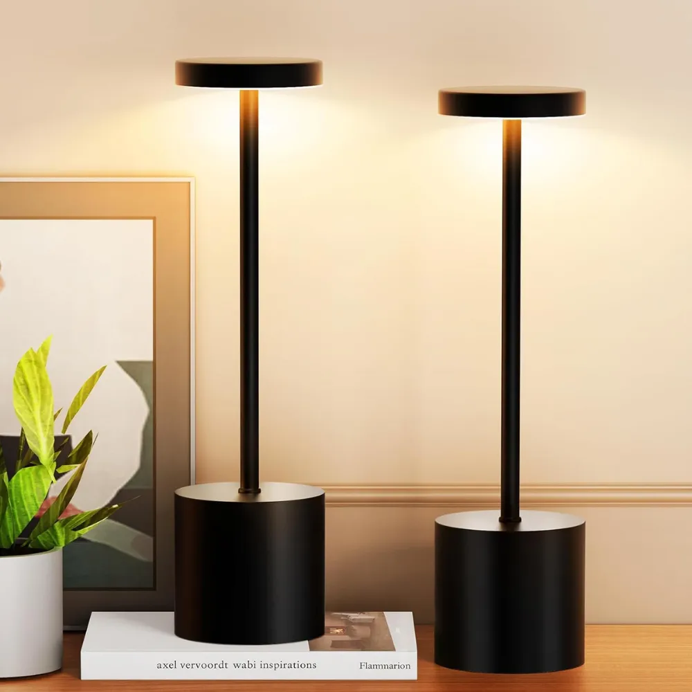 Velador Recargable Touch 3 Tonos Negro